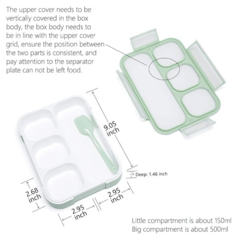 Donxote 1000ml Plastic Food Container, Multicolour - Image 2